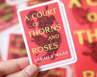 Sticker livre ACOTAR | Un tribunal d'épines et de roses cadeau sticker pour ordinateur portable imperméable amateur de livres, lecteur rat de bibliothèque fantaisie esthétique sara j maas