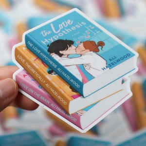 Ali Hazelwood Book Stack Sticker | gift laptop decal planner water bottle waterproof stickers books bookish romance The Love Hypothesis
