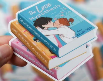 Ali Hazelwood Book Stack Sticker | gift laptop decal planner water bottle waterproof stickers books bookish romance The Love Hypothesis