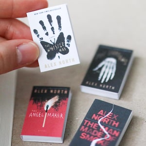 Handmade MINI Alex North Books (set of 4 mini books) thriller Miniature tiny, book club gift thrillers The Whisper Man horror mystery