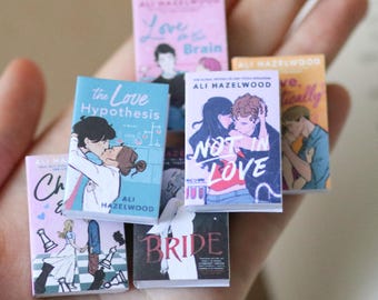 Handmade MINI Ali Hazelwood Books (set of 6 mini books) reader romance Miniature tiny booktok love hypothesis check and mate bride