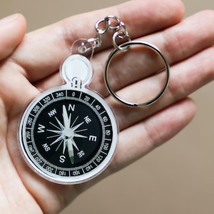 Compass Acrylic Keychain | Accessories, decor, adventure, hiking, gift idea, acrylic keychain, explore, nature, keychain