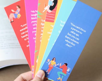 Emily Henry inspired Bookmarks | reading tracker tiny book journal bookish reader booktok romance bookmark beach read happy place