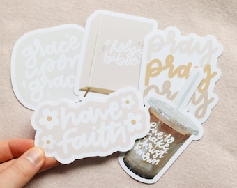 Christian Bible Sticker Pack (Includes 5 stickers) | Laptop Decal, Notebook, Trendy Stickers