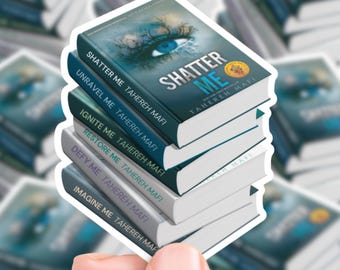 Shatter Me Series Book Stack Sticker | gift laptop decal waterproof stickers books romance romantasy fantasy Tahereh Mafi dytopia