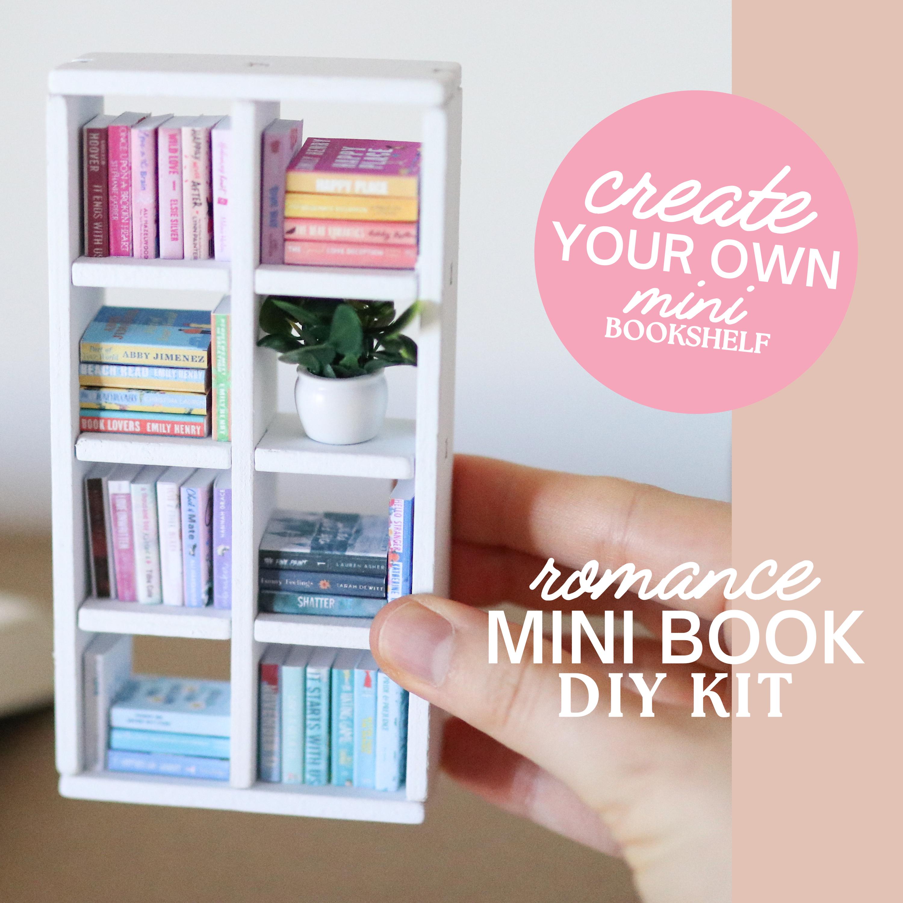 ROMANCE Mini Book DIY KIT (mini bookshelf included) | reader reading books do it yourself book lover craft booktok book decor miniature