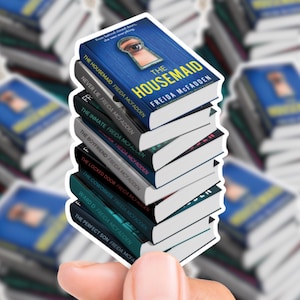 Freida McFadden Book Stack Sticker | gift laptop decal waterproof stickers books bookish thriller mystery suspense read The Housemaid
