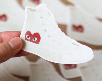 Pegatina de zapatillas de diseño / idea de regalo, calcomanía para portátil, agenda, botella Hydro Flask impermeable, lujo, zapato