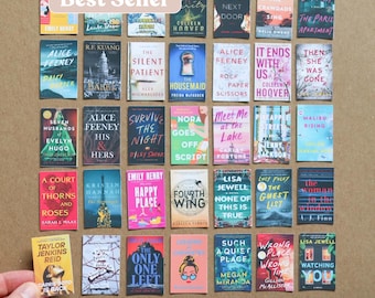 AANGEPASTE mini-boekomslagSTICKERS | leestracker, kleine boekstickers, aanpasbare boeken, leesdagboek, kleine romans, kies je eigen boek