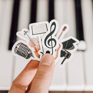 Mini Music Stickers | waterproof, gift idea, sticker sheet, cute, trendy, mini water bottle stickers, waterproof durable, musician