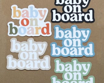 Trendy Baby on Board Bumper Sticker | gift idea Car Decal | Decorative Car Sticker | Weatherproof Car Sticker 5.25", colourful bumper