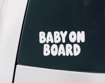 Baby an Bord Weißer Autoaufkleber | Autoaufkleber, dekorativer Autoaufkleber aus Vinyl, kleiner Mensch, Autofensteraufkleber, Babyparty-Geschenk, Muttergeschenk, werdende Mutter