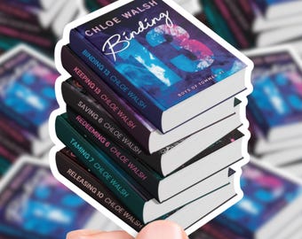 Boys of Tommen Book Stack Sticker | gift laptop waterbottle waterproof stickers bookish romance fiction Binding 13 Chloe Walsh sports