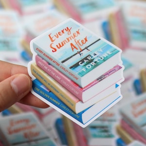 Jeder Sommer nach dem Buchstapel Aufkleber | Geschenk Laptop Aufkleber Planer Wasserflasche wasserdicht Aufkleber Bücher Leseratte Romantik Carley Fortune