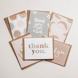 Thank You Card Bundle | Thank You Cards Set | Note Cards Set | Set of 6 Cards