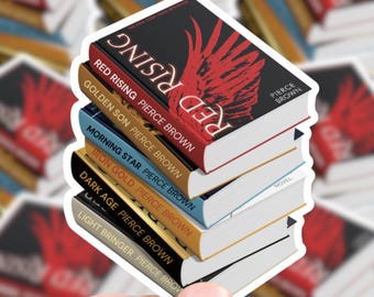 Pegatinas de Pierce Brown para pilas de libros / pegatinas de regalo impermeables para libros de ciencia ficción, distopía, romance y fantasía. Club de lectura juvenil Red Rising.