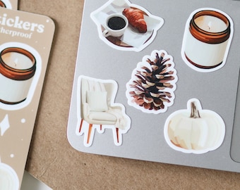 HERBST Sticker | Wasserfest, Geschenkidee, Stickerbogen, Stickerbogen, niedlich, trendy, Mini Wasserflasche Aufkleber, Herbst