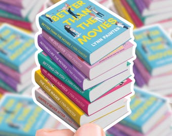 Lynn Painter Book Stack Sticker | gift laptop waterproof stickers bookish romance YA Better Than the Movies fiction fake dating reader