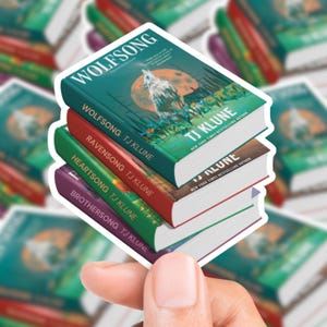 Green Creek Book Stack Sticker | gift laptop decal waterproof stickers books romance romantasy fantasy Wolfsong T.J. Klune fiction