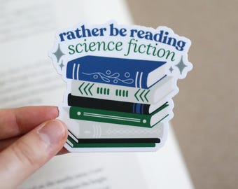 SF小説を読みたいステッカー | ギフト ノートパソコン 水筒 防水ステッカー 本好き 本好き SF 宇宙 ディストピア