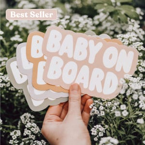 Aesthetic Baby on Board Bumper Sticker | gift idea Car Decal | Decorative Car Sticker | Weatherproof Car Sticker 6&quot;