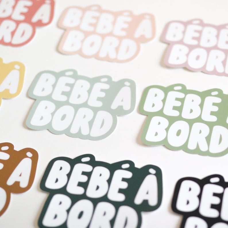 Bébé à Bord Bumper Sticker (French) | Décalque de voiture, vinyle décoratif, petit humain, cadeau de douche de bébé, cadeau de maman image 6