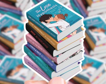 Ali Hazelwood Book Stack Sticker | gift laptop decal planner water bottle waterproof stickers books bookish romance The Love Hypothesis
