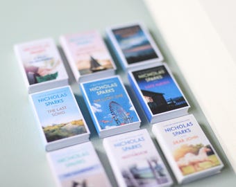 Handmade MINI Nicholas Sparks Books (set of 9 Mini Books) Tiny