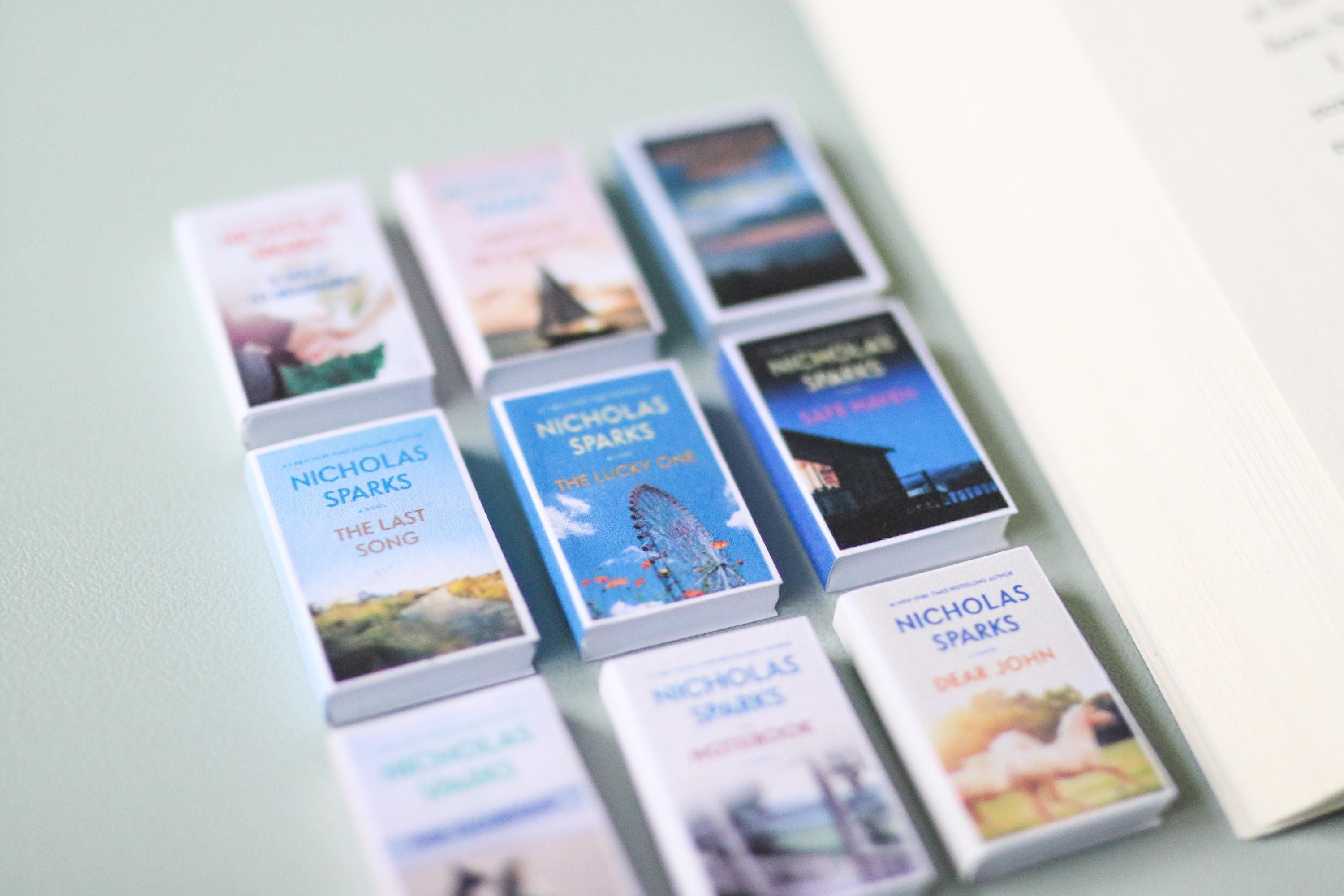 Handmade MINI Nicholas Sparks Books (set of 9 Mini Books) Tiny