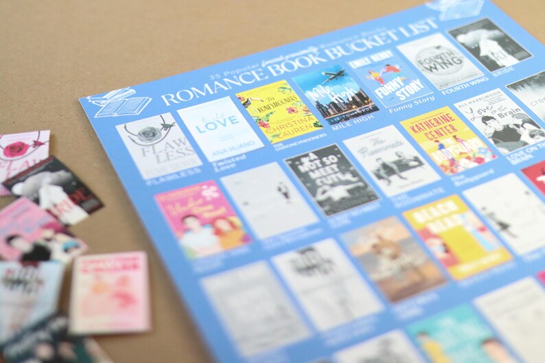 Forced Proximity Trope Books Bucket List Sticker POSTER || 35 Stickers, Reading Tracker Gift for Book Lovers romance mini trend cute reader image 4
