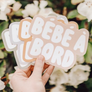 Bumpersticker Bébé à Bord (Frans) | Voiture decor, vinyldecoratie, klein formaat, cadeau voor douche, cadeau voor mama