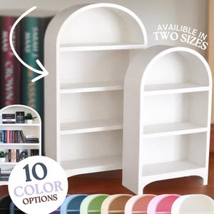 MINI BOKHYLLA | Bokstöd Böcker Bibliotek Bokbyte Miniatyr Bokliknande Presentbibliotek Liten Acotar Läsning Böjd Bokhylla Bokstödsdekor FANTASI