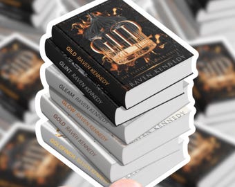 L'autocollant plaqué de pile de livres de prisonnier | Sticker agenda autocollants imperméables romance fiction fantasy romantasy Gild Raven Kennedy