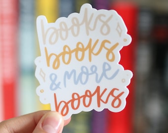 Books Waterproof Sticker | gift Clear laptop decal planner water bottle Waterproof Hydro flask booktok book booklover reader book gift