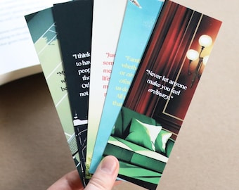 Taylor Jenkins Reid inspired Bookmarks | (set of 5) reading tracker tiny book journal bookish reader booktok thriller bookmark romance