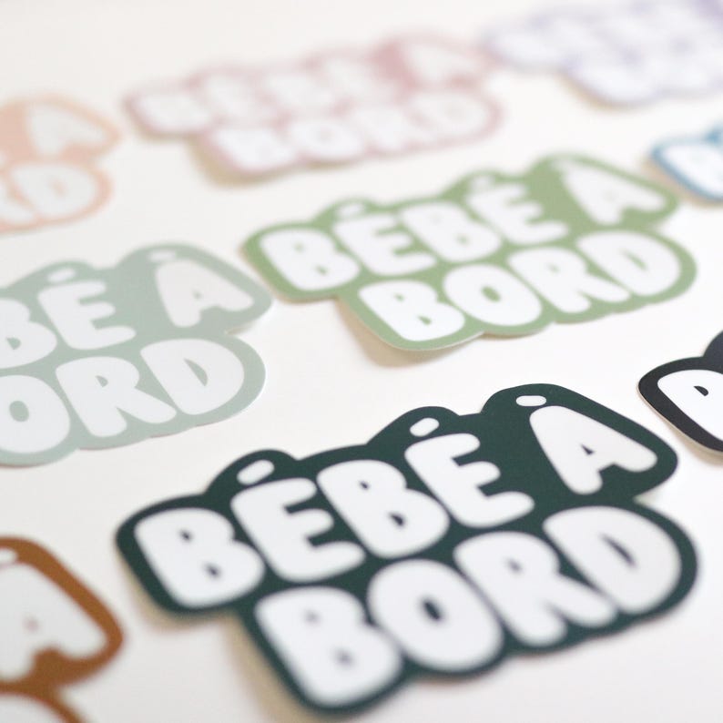 Bébé à Bord Bumper Sticker (French) | Décalque de voiture, vinyle décoratif, petit humain, cadeau de douche de bébé, cadeau de maman image 8