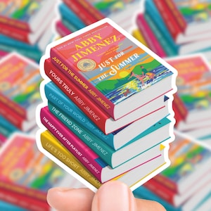 Abby Jimenez Inspired Book Stack Sticker | gift laptop waterproof stickers bookish romance Just for the Summer part of your world fiction