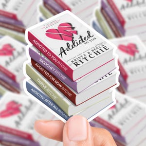Addicted Series Book Stack Sticker | vattentäta klistermärken för presentbärbar dator boklig romantik skönlitteratur läsning Krista Ritchie Becca Ritchie