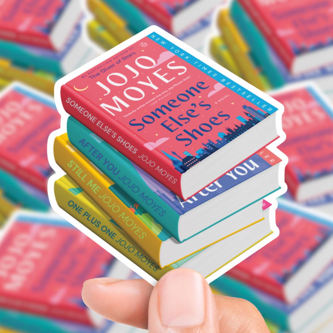Jojo Moyes Book Stack Sticker | Gift Laptop Decal Planner Water Bottle ...