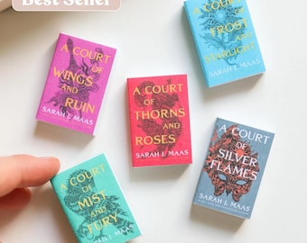 Handmade MINI Sarah J Maas Books (set of 5 mini books) fantasy books ACOTAR,a court of thorns and roses series Miniature, tiny books booktok