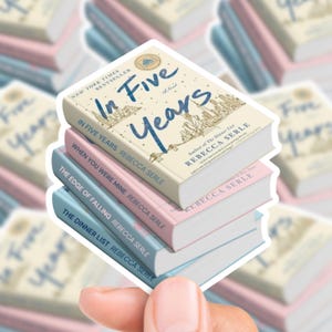 Rebecca Serle Book Stack Sticker | gift laptop decal planner waterproof stickers bookish literary fiction romance In Five Years book club