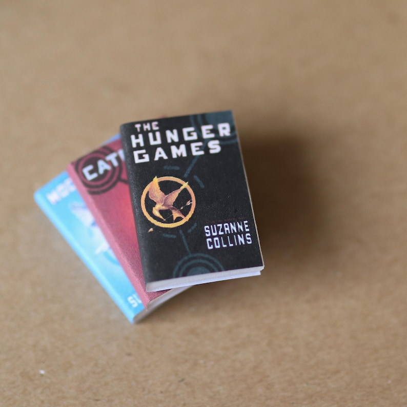 Handmade MINI Hunger Games Series Books (set of 3 mini books) | TBR books, Young Adult, Miniature, Suzanne Collins, catching fire image 3