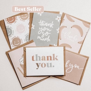 Thank You Card Bundle | Thank You Cards Set | Note Cards Set | Set of 6 Cards