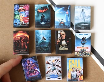 Handmade CUSTOM MINI Movie VHS DVDs | movie lover, theatre, Miniature, tiny dvds, customizable, small dollhouse, choose your own,