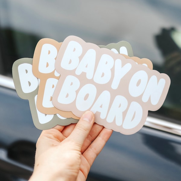 Aesthetic Baby on Board Bumper Magnet | gift idea Car Magent Decal | Decorative Car Magnet | Car Decal 6"
