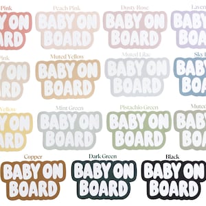 Aesthetic Baby on Board Bumper Magnet | gift idea Car Magent Decal | Decorative Car Magnet | Car Decal 6" image 2
