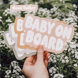 Aesthetic Baby on Board Bumper Sticker | gift idea Car Decal | Decorative Car Sticker | Weatherproof Car Sticker 6"