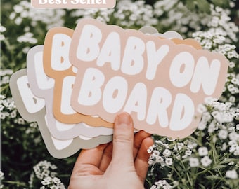 Aesthetic Baby on Board Bumper Sticker | gift idea Car Decal | Decorative Car Sticker | Weatherproof Car Sticker 6"