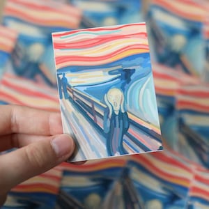 The Scream Art Sticker | gift laptop decal planner waterbottle waterproof stickers aesthetic famous artist Edvard Munch painting creativ