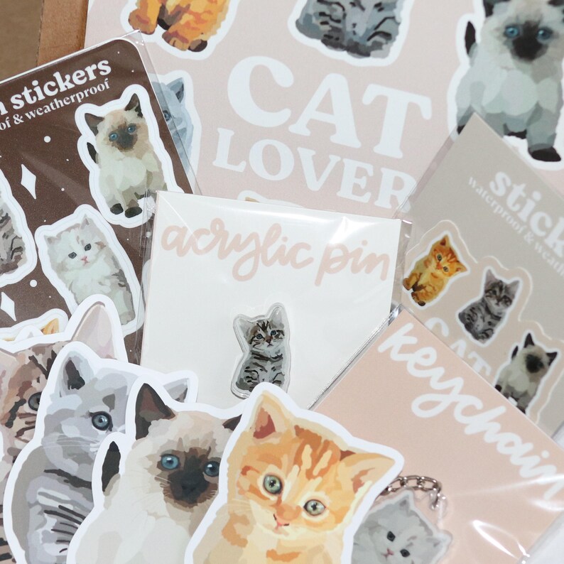 Cat Lover Gift Box | Gift Idea, Sticker Sheet, Stickersheet, Cute ...